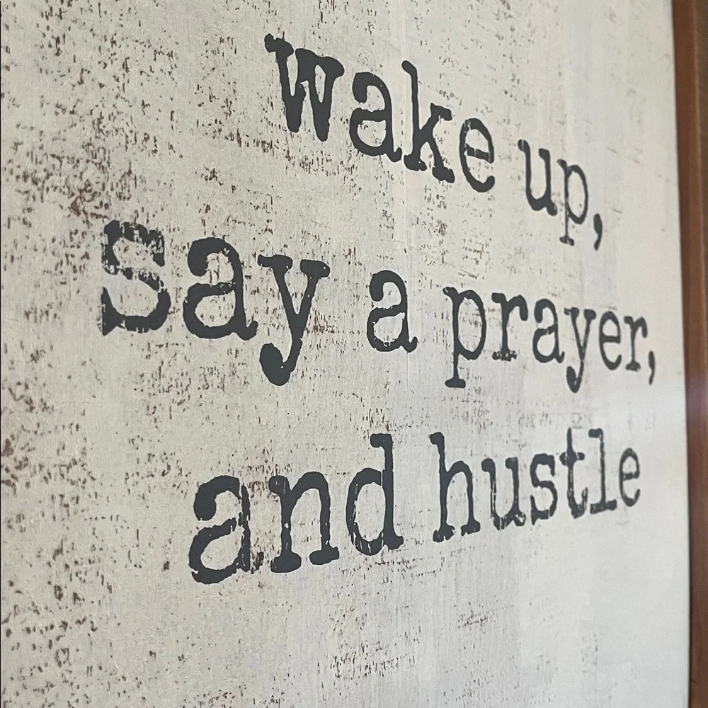 Motivational White and Brown Art Wall Decor Sign